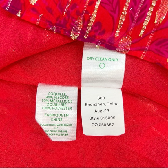 Lilly Pulitzer Alfreda Long Sleeve Top in Amaryllis Red Secret Hideaway Size 16 - Picture 13 of 13